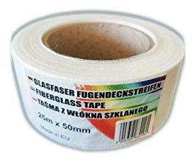 Glasfaser Fugendeckstreifen Gewebeband 5 x 5cmx25m Rolle Abdeckstreifen Rißband Fugenvlies (5 Stück) Gipskarton verstärken