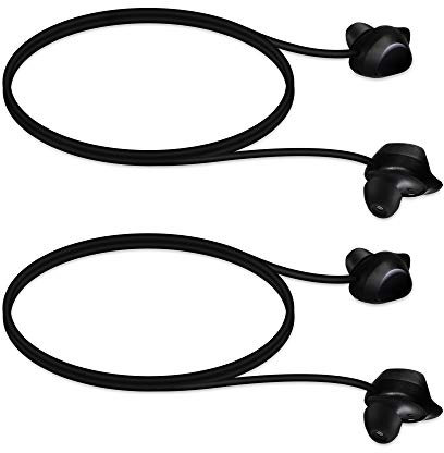 kwmobile Correas compatibles con Samsung Galaxy Buds/Buds Plus - 2X Cinta para Auriculares - Banda de Silicona - Negro