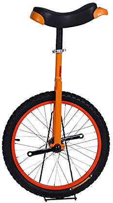 QWEASDF Einrad, Einstellbares rotes Einrad 18 Unicycle Fahrrad mit Schnellspanner,für Kinder und Anfänger Mit Antikollisionsschutz,Orange