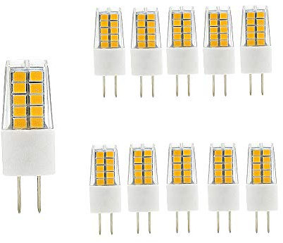OUGEER 10 Stück Energiesparende G4 3W LED Birne, 20 SMD 2835,Warmweiß 3000K, 300lm, AC 220-240V LED-Lampen Ersatz 30W Halogenlampe Nicht Dimmbar
