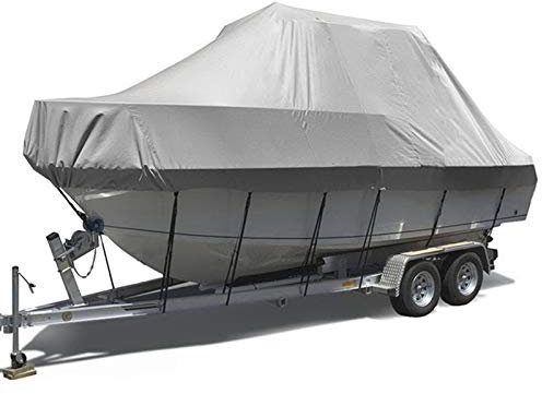 LDIW 17-27FT Bootspersenning Bootsabdeckung, 600D Bootsplane Wasserdicht Staub Schutz Cover Passend für Yacht Schnellboot Runabout Fisch-Ski V-Hull Tri-Hull,25 27FT