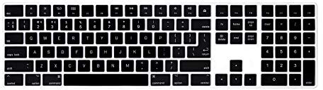 MMDW Tastaturschutz für iMac Magic Keyboard mit Ziffernblock MQ052LL/A (A1843), US/EU-Layout, ultradünn, Schwarz