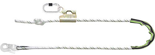 Kratos Safety Verbindungsmittel aus Kernmantelseil mit Seilkürzer, 2 m, 2 Stahlkarabiner, EN358, PSA