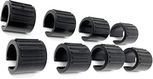 Design61 Klemmschalengleiter 8er Set Stuhlgleiter Bodenschongleiter Ø 20-22 mm mit Zapfen Silencer Möbelgleiter Schwarz