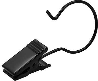 Coideal Ganci Grandi per Tende - Confezione da 60 Clip in Metallo per Grondaia Luci di Natale da Appendere per Luci da Esterno, Asta Metallica per Esposizione (Nero)