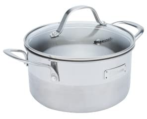 Remoska Edelstahl Kochtopf Quanta - 2.5 l, 18cm, Glasdeckel, Kompatibel mit Allen Herdarten Auch auf Induktionsherden