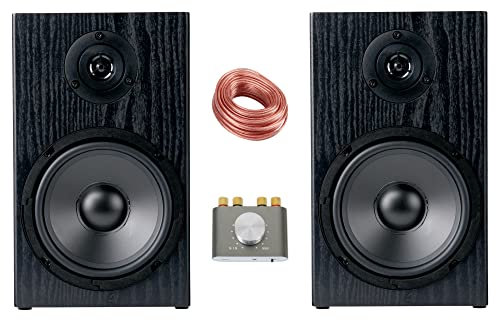 McGrey BSS-265 BK Micro-Stereo Anlage - inkl. Mini-Verstärker und Lautsprecherkabel - Bluetooth®-Empfänger - Klinken- und USB-Eingang - 80 Watt - Schwarz