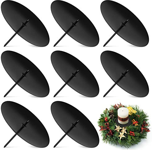 Kerzenhalter Adventskranz 8cm Adventskerzenhalter Metall Kerzenhalter für DIY Kranz Advent Weihnachten Tischdeko 8 Stück Schwarz