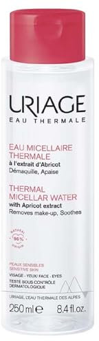 Uriage Thermal Mizellenwasser für empfindliche Haut 250 ml - Gesicht & Augen - 3-in-1: Reinigt, Entfernt Make-up & Beruhigt - Ohne Abspülen - Fruchtiger & Blumiger Duft - 96% Natürlichen Ursprungs