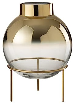 J-Line vase sur Pied - glas - goud/transparent