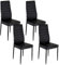 Baroni Home Esszimmerstühle 4er Set, Stühle mit hoher Rückenlehne und ergonomischem Sitz, Elegante und Moderne Esstisch-Stühle aus Kunstleder mit Stahlrahmen, 40x48x96 cm, Schwarz