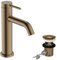 hansgrohe Tecturis S - Waschtischarmatur mit Zugstange, energiesparend (CoolStart), Wasserhahn Bad mit Auslauf Höhe 110mm, Mischbatterie Waschbecken wassersparend (EcoSmart+), Brushed Bronze