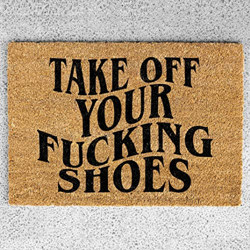 Ensound Take Off Your Fucking Shoes Doormat,Shoes Off Door Mat,Funny Welcome Mat,Rug Gift for Funny Lover,Mat Front The Door,Entry Doormat 30x18 Inch