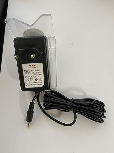 Transformador micompuTer Compatible con Nintendo NES, Nintendo Entertaiment System, cable extra largo, 2 m., fuente alimentación, power supply, cargador, recambio, reemplazo