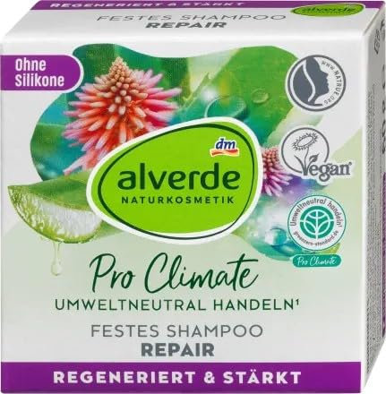 Festes Shampoo Repair, 60 g, Pro Climate – Nachhaltige Haarpflege ohne Silikone und Parabene, veganes alverde NATURKOSMETIK für regenerierte und gepflegte Haare