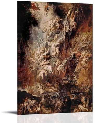 Peter Paul Rubens Malerwerke, Poster mit Krieg im Himmel, Wandkunst, Leinwandbild, Wohnzimmer-Dekoration, Zuhause, 30 x 45 cm