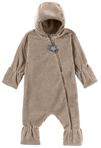 Sterntaler Baby Overall Fleece Unisex - Jumpsuit aus Microfleece Stickerei, Reißverschluss, sowie Hand- und Fußstulpen - beige, 56