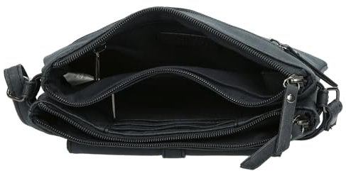 Christian Wippermann kleine Damen Tasche Schultertasche Umhängetasche Crossover Bag Leder Optik Handtasche Blau