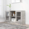 Homvdxl Modern Sideboard, 2 Doors & Open Storage Cabinets Tables Buffet Cabinet Cupboard/Buffet Table Home Furniture for Living Room, Rustic Grey, Glass Door