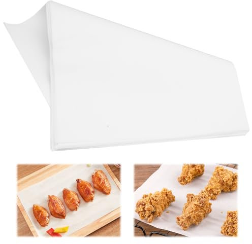 100 Blatt Wachspapier für Lebensmittel 20 X 30 cm, Käsepapier Burger Papier, Antihaftbeschichtetes Deli Papierblätter, Wasserfestes Fettdichtes Papier für Burger, Grillen, Backen, Sandwiches (Weiß)
