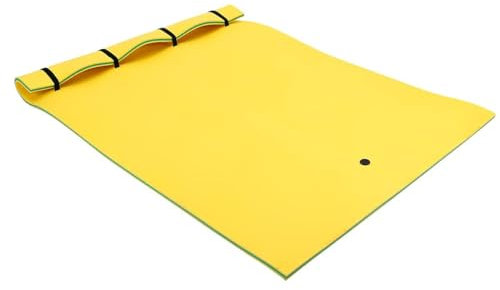 Llchaensc Colchoneta Flotante para Agua Flotante,Espuma De Flotación Antilágrimas Gigante para Piscina,Esterilla De Deporte, Cojín De Agua para Lagos, Océanos Y Piscinas,Amarillo,2.7m x 1.8m x 3.3cm