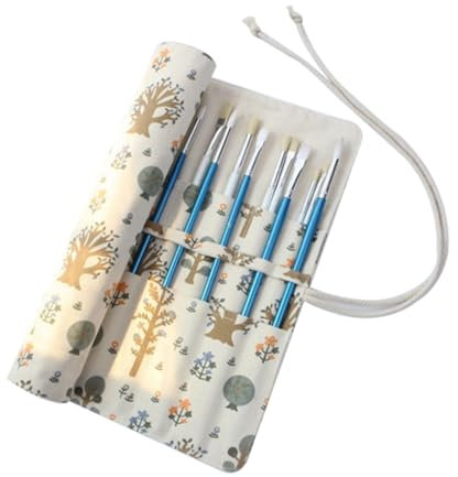 ZAMXHUG Trousse à Pinceaux - 1 pcs Pochette a Dessin,20 Emplacements Toile Sac de Pinceaux Cases Rouleau Sac à Crayon Plumier Brosse Dessin Peinture Aquarelle Pinceau d'huile Pochette, 15 Pouces
