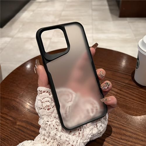 IMEIKONST Case Compatible with iPhone 13 Pro, Matte Frosted Case Frosted Translucent Design, Anti-Fingerprints Anti-Scratch Shockproof Protective Cover for iPhone 13 Pro. Black DFM