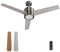 Vagizm Ventilateur Plafond avec Lumiere pour Chambre:132CM Ventilateur Plafond Silencieux - 6 Vitesses Télécommande et LED Dimmable - Convient pour l'hiver et l'été - Gris 3 pagaies - 220 à 240V