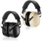 ProCase 2 Packs Ear Defenders Adults, SNR 32dB Noise Cancelling Headphones for Kids Autism, Ear Protectors Sound Proof Hearing Protection for Mowing Shooting Woodwork Construction -Black&Beige