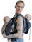 Zwillingstrage Urban Nights Kasuri - Babytrage für Zwillinge - Mr X Twin Carrier von Madame Jordan ab 60 cm Körpergröße des Babys oder von 3 Monaten bis 2 Jahre