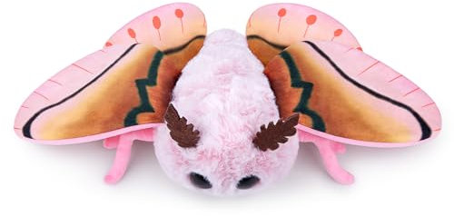 lilizzhoumax Niedlich Ahornblattmotte Plüschtier 10,62 Zoll Weiches realistisches Ahornblattmotte Stofftier für Kinder Insektenliebhaber Jungen und Mädchen Geschenke Heimdekoration Rosa