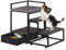 smusei Pet Window Perch Dog Stairs for Small Dogs, Elevated Pet Bunk Bed with Removable Steps, Pet Seat Platform with Mat Cat Dog Steps for Sofa Couch, Non-Slip and Sturdy
