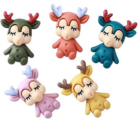 ibasenice 50 Stück DIY Hirsch Anhänger DIY Ornament Anhänger Hirsch Anhänger Charme Harz Hirsch Hängedekor Cartoon Hirsch Hängeanhänger Mehrzweck Hirsch Dekorationen DIY Hirsch