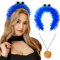 ATOWORLD Krümelmonster Kostüm Damen Accessoires mit krümelmonster Haarreif Blau Haarreif Karneval Cookie Monster Kostüm Krümelmonster Damen Stirnband krümelmonster Haarschmuck für Fasching