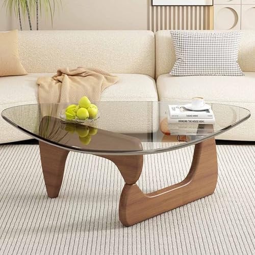 JGJSQYY Mesa de Centro Triangular de Cristal, Mesa de Salón Moderna Mesa Auxiliar, Mesa de Centro Mesa de Centro Moderna de Mediados de Siglo, pequeña Mesa de Centro Ovalada para sofá Dormitorio
