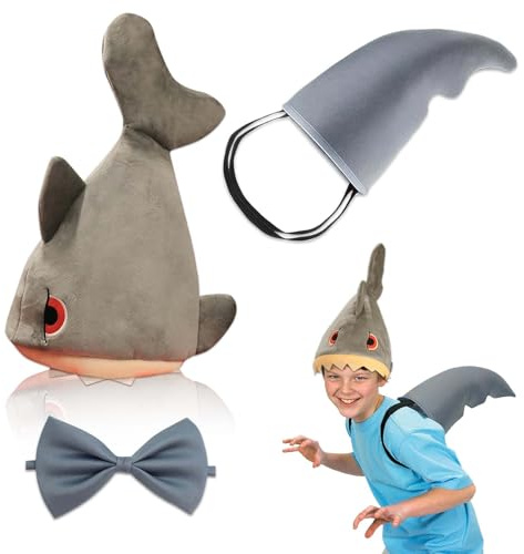 CZAYEFNH Lustige Hüte Plüschmütze Fischmütze Lustiger Hut Hai Kostüm Set - Lustige Hüte Plüschmütze Fischmütze?Propeller Mütze und Joker Kostüm, Perfekt für Herren und Junge Menschen