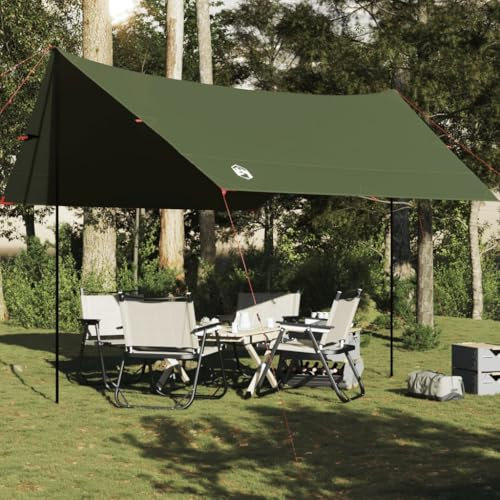 Homgoday Lona de Camping Impermeable Verde Oliva 438x376x212 cm