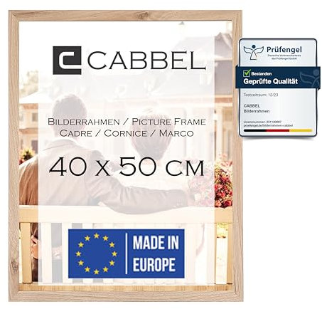 CABBEL Bilderrahmen 40x50 cm Natur – 1-Pack | Moderner Fotorahmen für Wanddekoration | Perfekt für Fotos, Poster & Kunstwerke – Nachhaltig & Stilvoll
