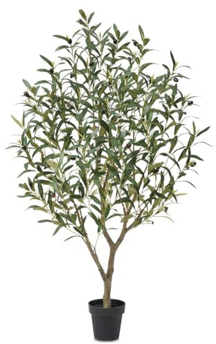 VeriNatural Olivier Artificiel 120cm - Fausse Plante Verte Décorative avec Feuilles en Soie, Résistants aux UV - Plantes Artificielles Intérieur Extérieur pour Salon Bureau Jardin Maison Balcon, VN126