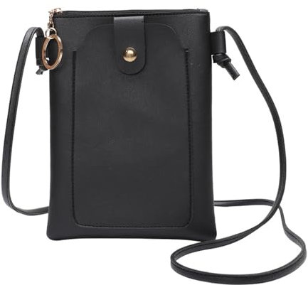 XSDSLS Petit Pochette Téléphone Portable Femme Sacoche pour Téléphone Portable en Cuir PU Sac étanche Téléphone Portable Bandoulière Réglable Mini Pochette pour Téléphone Portable (Noir)