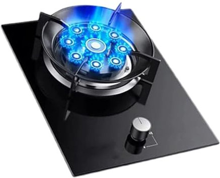 Cucina A Gas 43 Cm, Cucina A Gas Da Incasso Da 5,2 KW, Tavolo Da Pranzo In Vetro Temperato Nero, Con Dispositivo Di Protezione Da Spegnimento Fiamma(LPG)