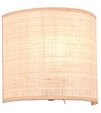 lightling Wandlampe Celeste, inkl. Ein- und Ausschalter, Schirm aus Bast, IP20 Indoor, exkl. 1 x E27 max. 10W, Höhe 20 cm, Breite 23 cm, Metall, naturbelassen
