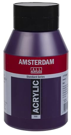 Amsterdam Standard Series Acrylic - Permanent Blue Violet 568 1000 ml Jar - High-Quality, Lightfast, Durable, Semi-Transparent Paint