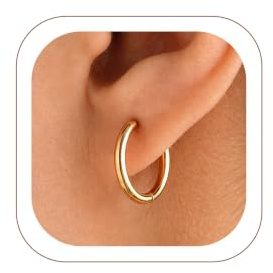 U7 Huggie Creolen für Damen Herren mini Hoop Ohrringe 8/10 / 12/14 /16 mm Chunky kleine Kreolen Edelstahl Ohrschmuck Accessoire