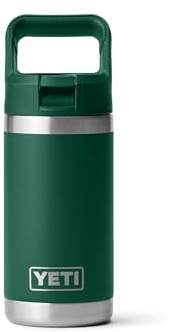 YETI Rambler Jr. 12 oz Kids Bottle, with Straw Cap, Black Forest Green | Straw Cap