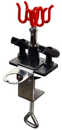 Fancyes Airbrush Holder Station Airbrush Stand Model Coloring Accessories Adjustable for Tabletop Universal Holds 4 Table Bench Mount, Red