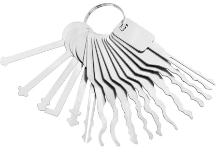 16 Stk Schlüsselrohlinge, Türöffnungswerkzeug Set, Dietrich Reparaturwerkzeug, Schlüsselzubehör, Schlossöffner Werkzeug, für elektrische Autoschlösser, Aktenschränke, Autotüren usw