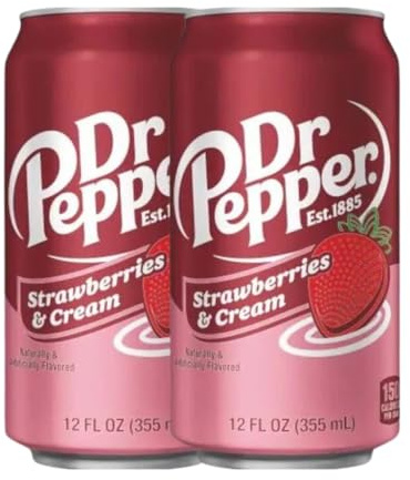 Dr. Pepper Strawberries & Cream 2er-Pack (2 × 355ml Dose) – US-Version –