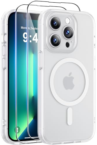 Qasyfanc for iPhone 13 Pro Case, Compatible with MagSafe, Frosted White