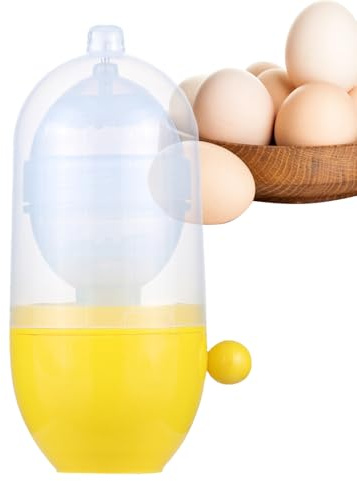 Batteur à œufs - Batteur d'œufs manuel - Fouet à neige - Jaune d'oeuf - Ustensile de cuisine rapide - Ustensile de cuisine rapide pour œufs brouillés - Silicone PP ABS - Jaune pratique